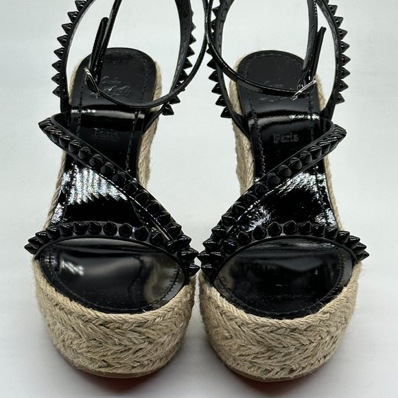 Christian Louboutin Black Studded Platform Sandals - Picture 7 of 16